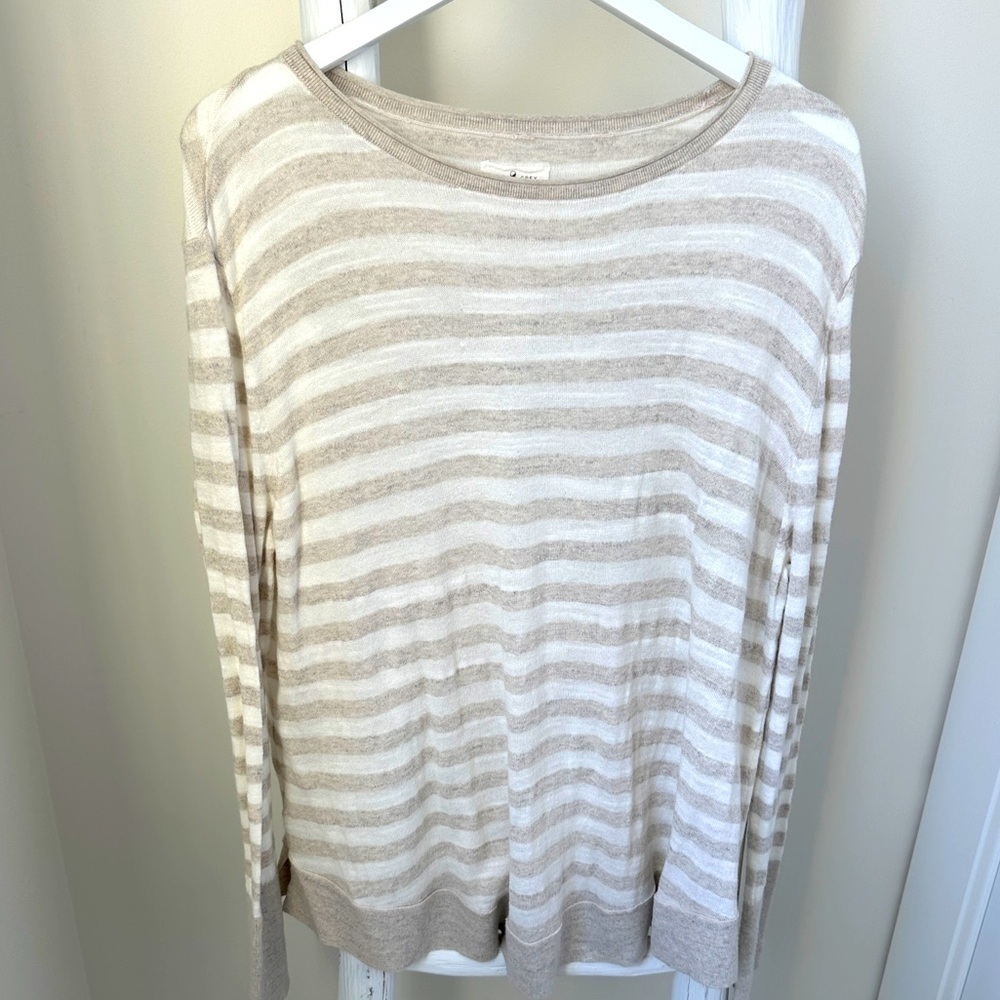 Lou & Grey Heatherstripe Tunic Long Sleeve Lightweight Sweater SZ Large
